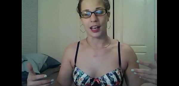  Nerdy girl with glasses shows off dick riding skills